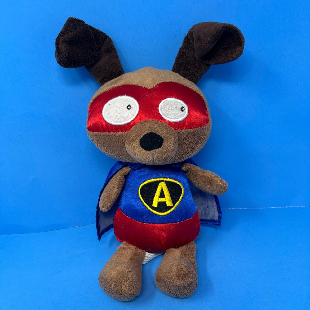 Ganz Noble Heroes Achievement‎ Dog 8 inch Brown Red Blue Superhero H12538 Plush